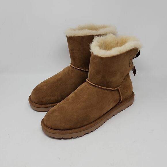 UGG Shoes - UGG Mini Bow II Boots  Chesnut Color Women's Size 6
